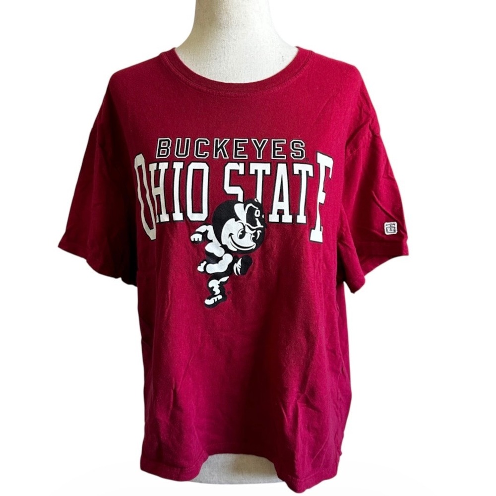 Tailgate Ohio State Buckeyes Red T-Shirt Brutus Buckeye Women Large | 0206